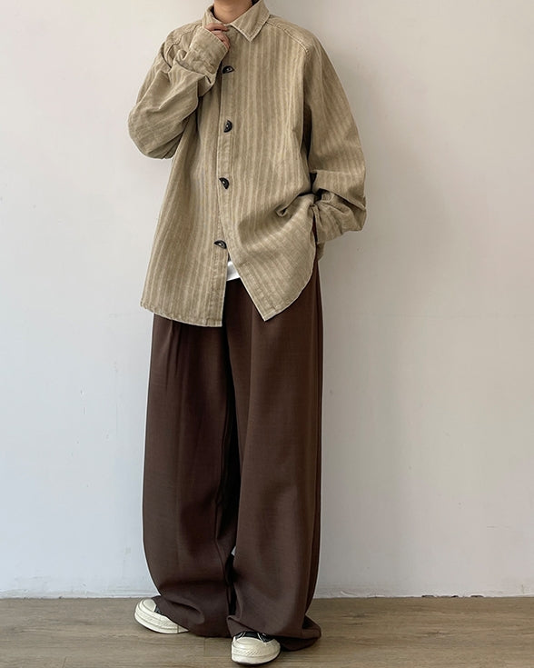 Relaxed Fit Straight Line Wide Pants N0635