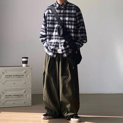 Check Casual Silhouette Long Sleeve Shirt N1000