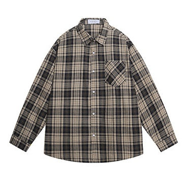 Classic Check Front Pocket Long Sleeve Shirt N1025