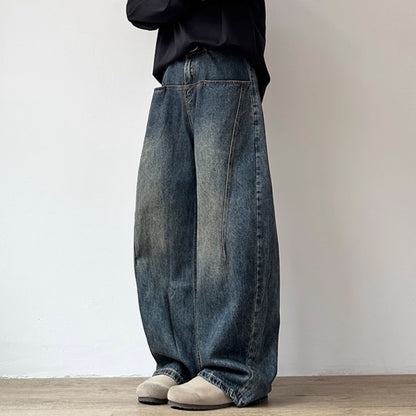 Vintage Wash Wide Denim Pants N0963