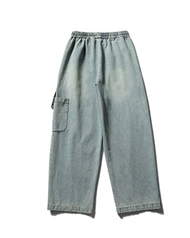 Wide Silhouette Denim Cargo Loose Pants N0628
