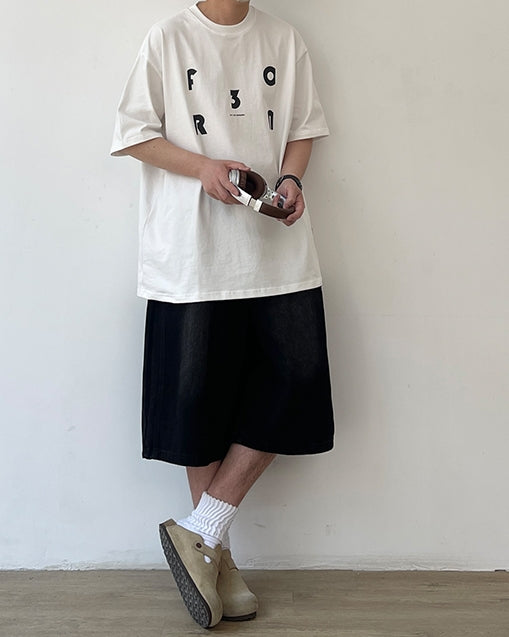 Minimal Lettering Raglan T-Shirt N0751