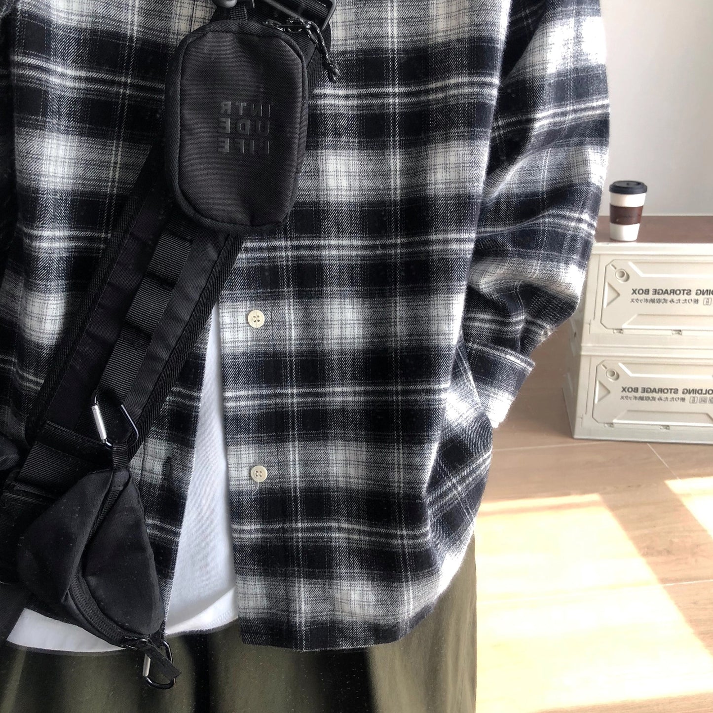 Check Casual Silhouette Long Sleeve Shirt N1000