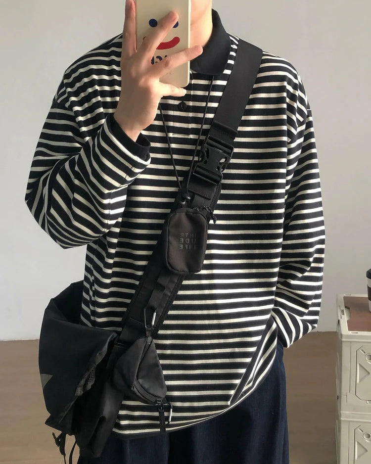 【OUTLET/即納】Border Loose Long Sleeve Shirt N0939