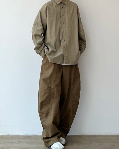 Straight Silhouette Casual Style Long Sleeve Shirt N0912