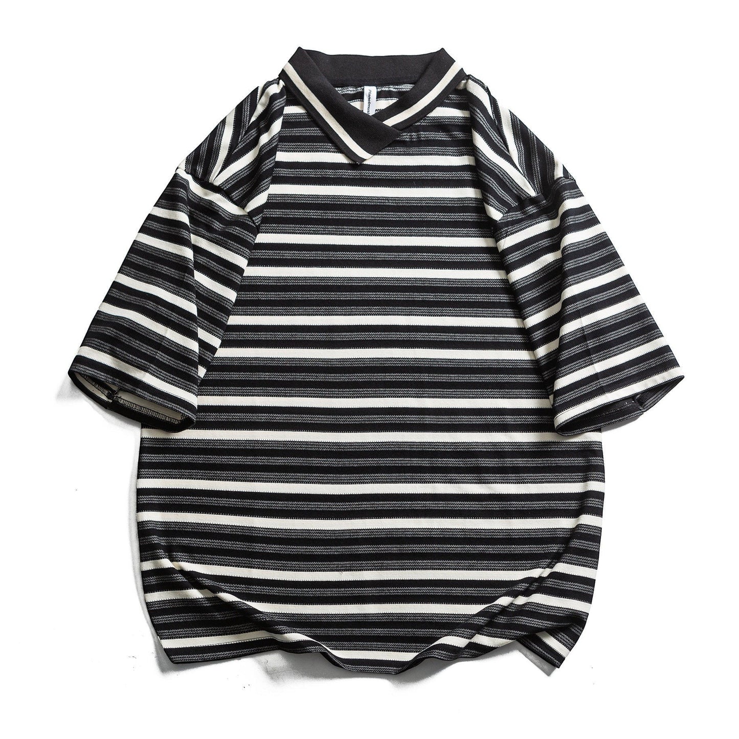 Border V-Neck Half Sleeve Top N1085