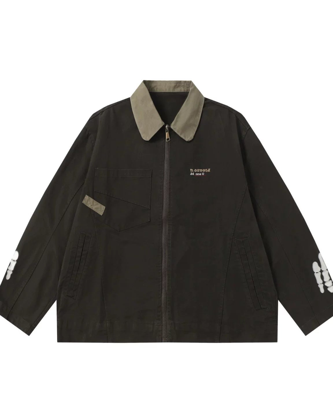 Two Tone Color Work Jacket N0932