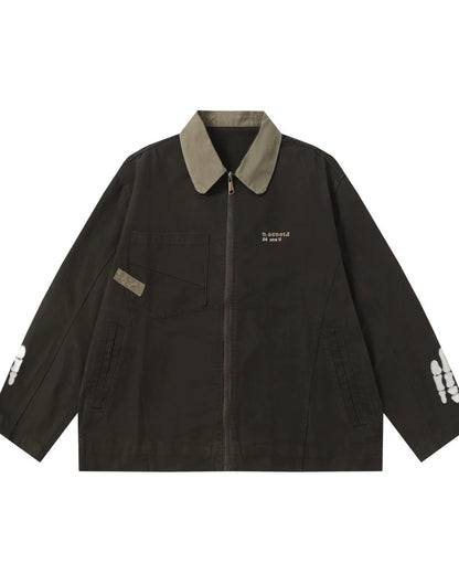 Two Tone Color Work Jacket N0932