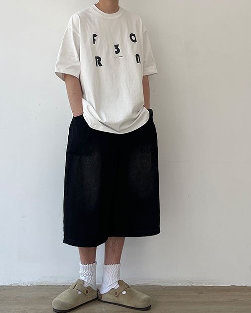 Minimal Lettering Raglan T-Shirt N0751