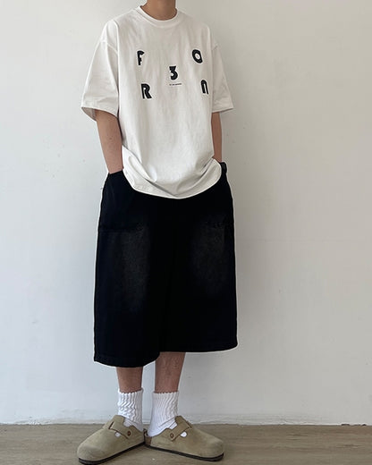 Minimal Lettering Raglan T-Shirt N0751