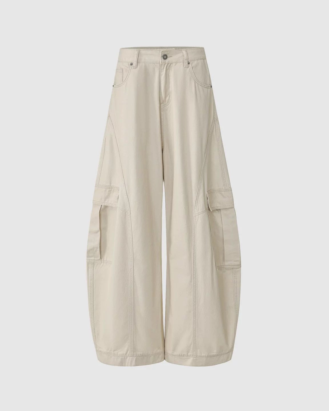 Retro Deconstructed Wide-Leg Pants N0872