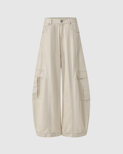 Retro Deconstructed Wide-Leg Pants N0872