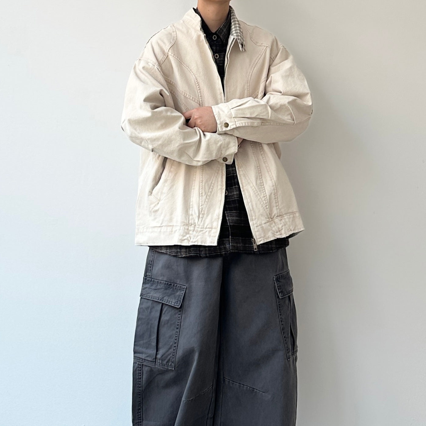 Curved Panel Work Design Jacket N0947