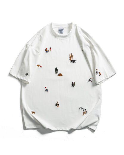 Outdoor Motif Pattern Short Sleeve T-Shirt N0797