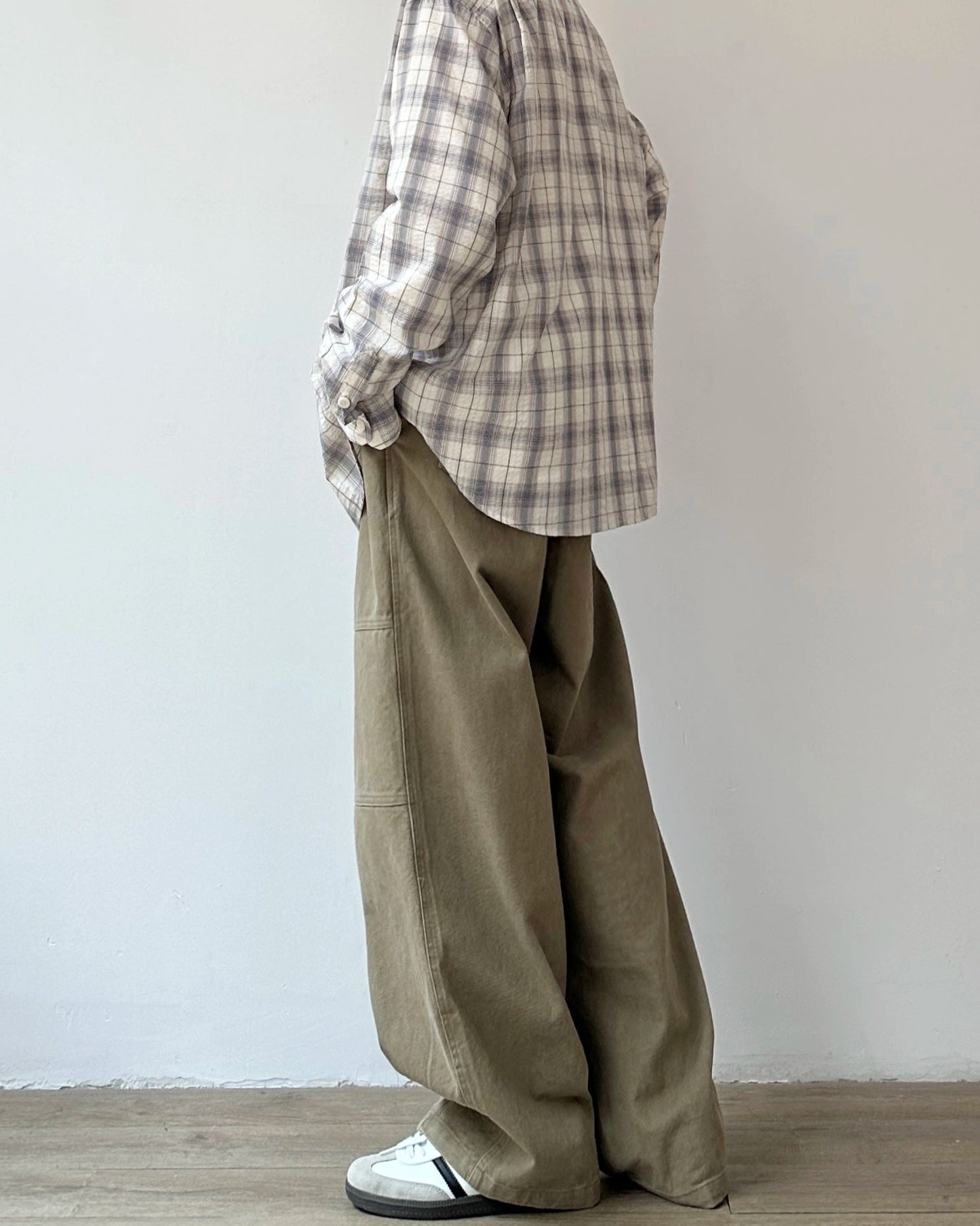 Retro Wide-Leg Work Pants N0869