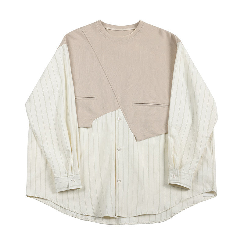 Asymmetry Layered Long Sleeve Shirt N1053