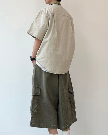 American Retro Contrast Shirt N0804