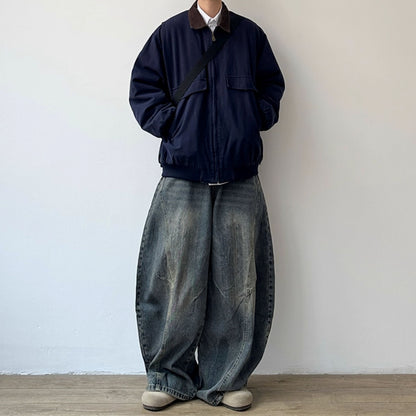 Corduroy Collar Relaxed Silhouette Jacket N0984