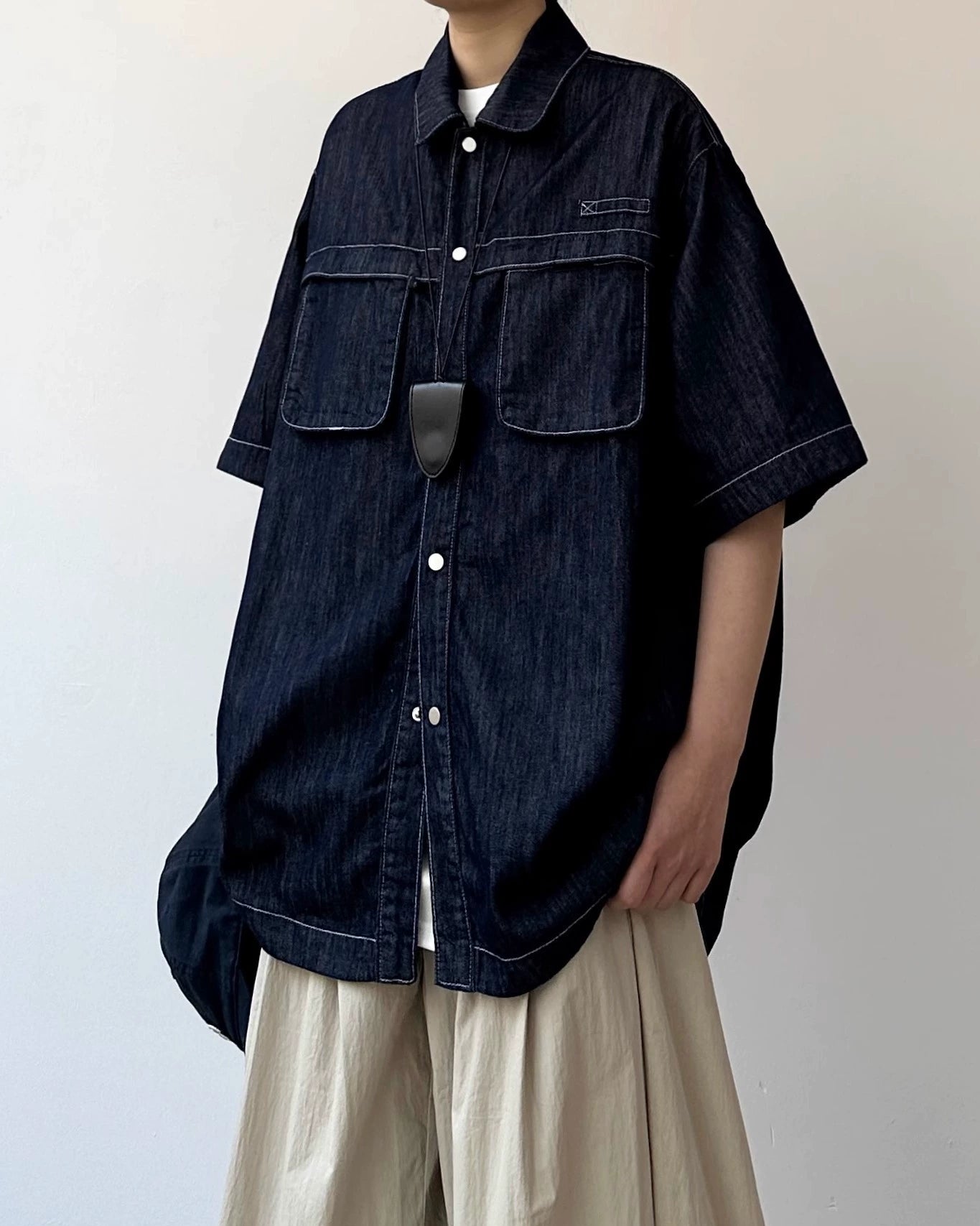 Contrast Stitch Pocket Shirt N0825