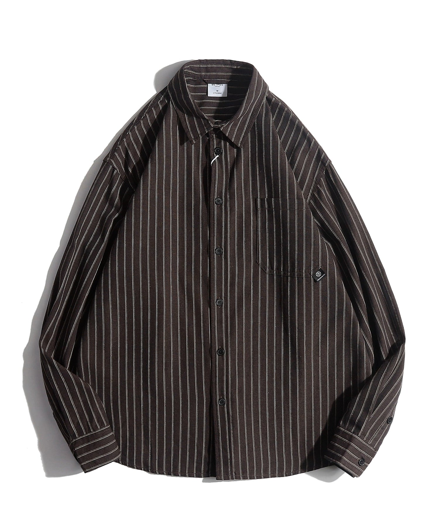 Retro Stripe Long Sleeve Casual Shirt N0684