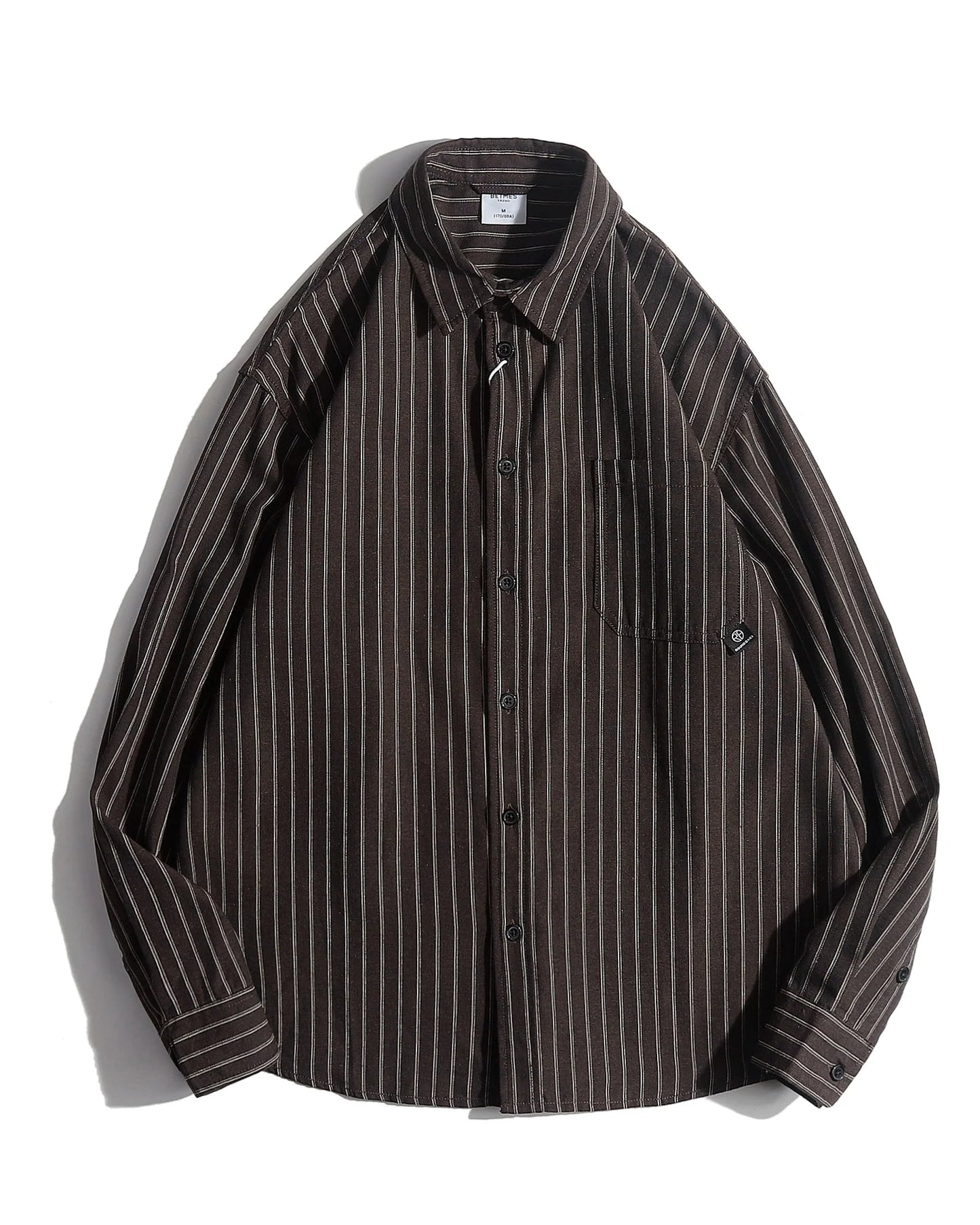 【OUTLET/即納】Retro Stripe Long Sleeve Casual Shirt N0684