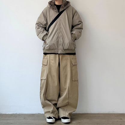 Volume Silhouette Fur Hood Jacket N0993