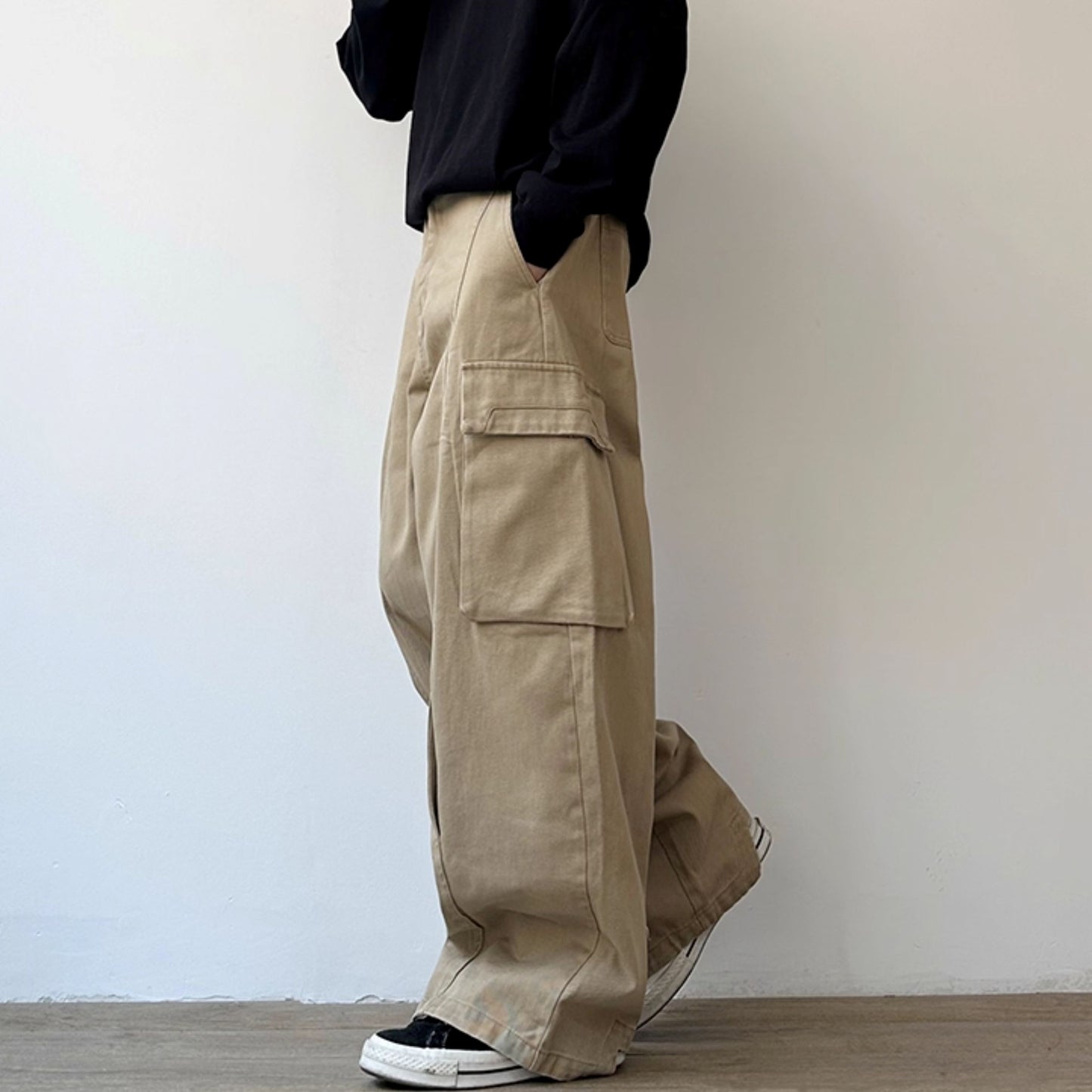 Wide Loose Silhouette Cargo Pants N0988