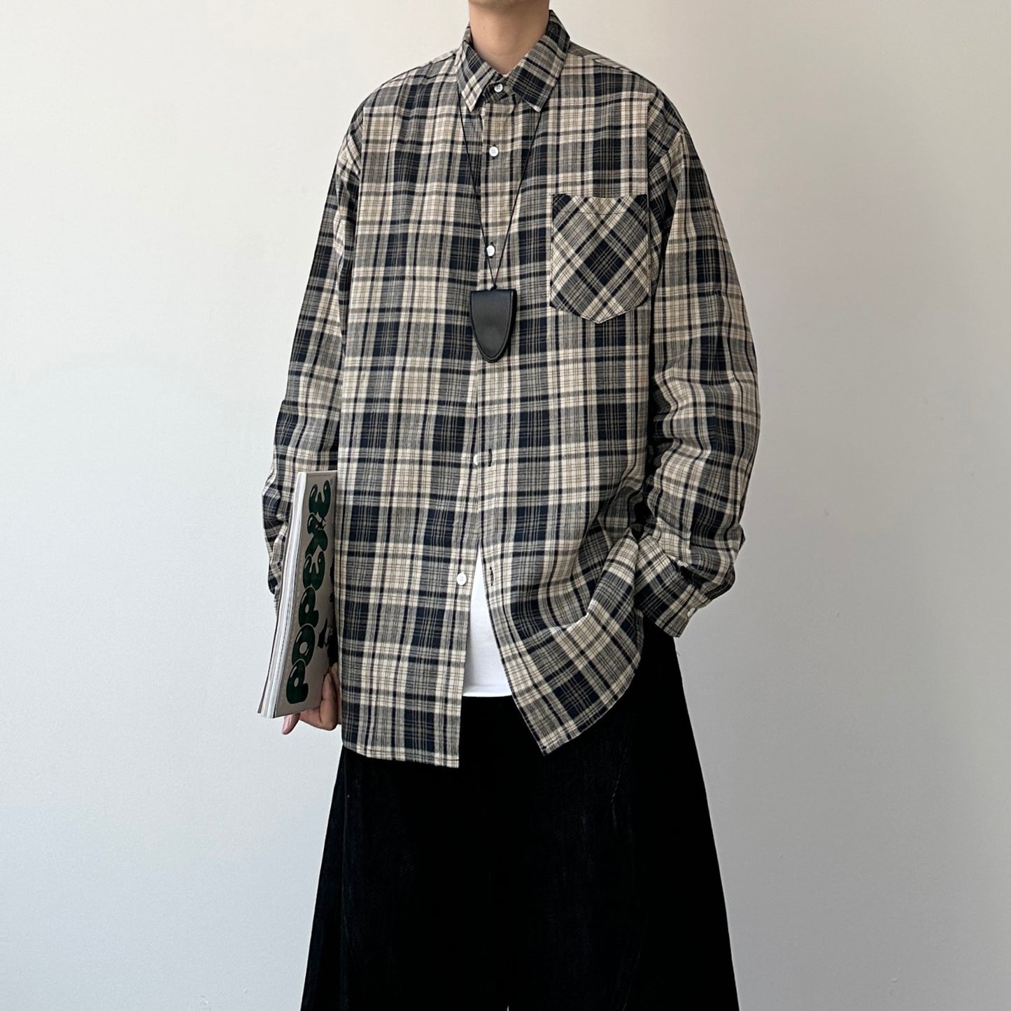 Classic Check Front Pocket Long Sleeve Shirt N1025