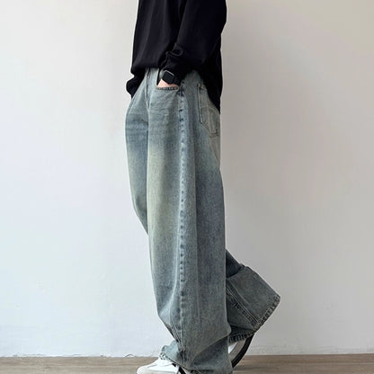 Vintage Wash Wide Denim Pants N0965