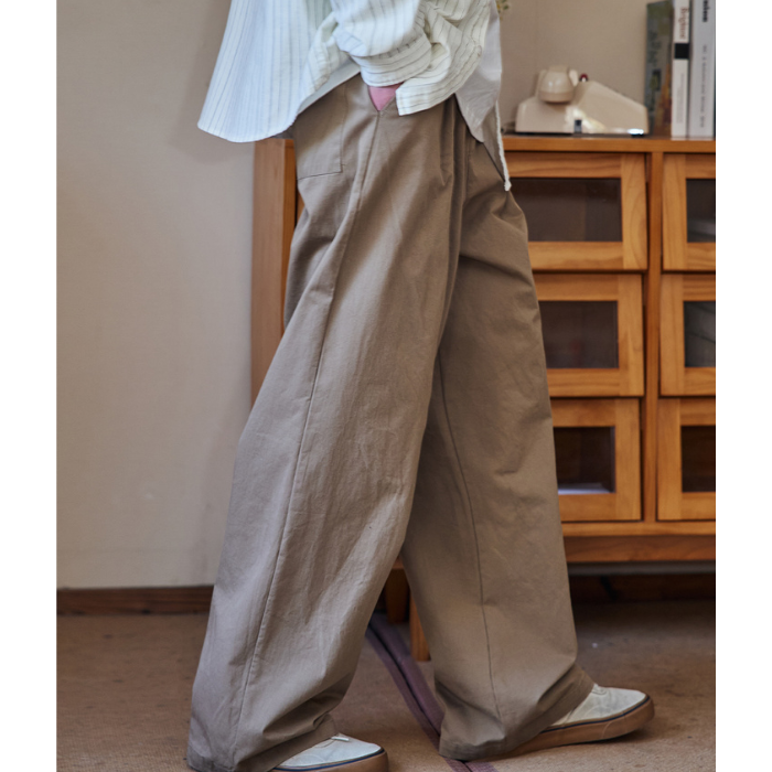 Drape Straight Wide-leg Casual Pants N0220