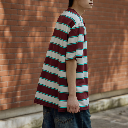 Round Neck Striped Short-sleeved T-shirt N0232