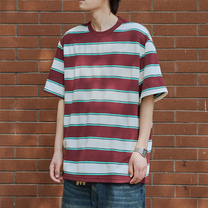 Round Neck Striped Short-sleeved T-shirt N0232