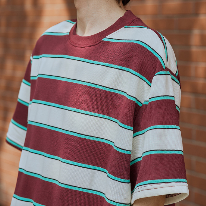 Round Neck Striped Short-sleeved T-shirt N0232