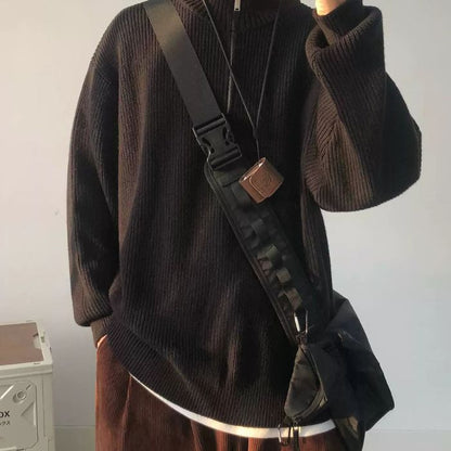 Half-height Zipper Collar Sweater N0455