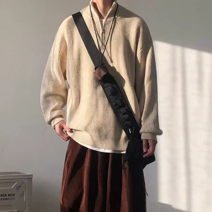 Half-height Zipper Collar Sweater N0455