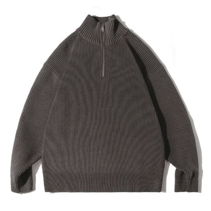 Half-height Zipper Collar Sweater N0455