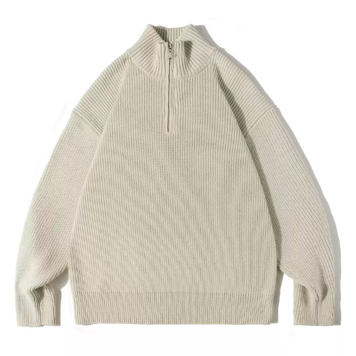 Half-height Zipper Collar Sweater N0455