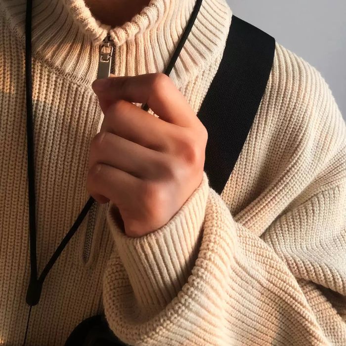 Half-height Zipper Collar Sweater N0455