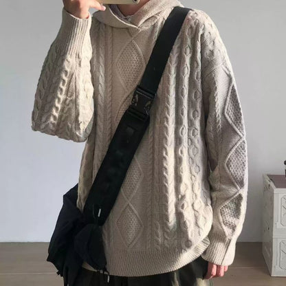 Loose Hooded Knitted Sweater N0456