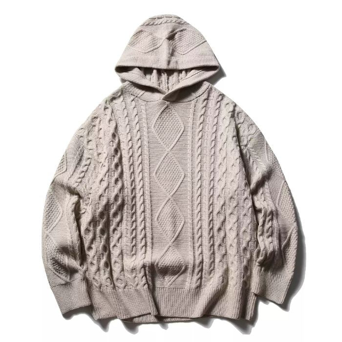 Loose Hooded Knitted Sweater N0456