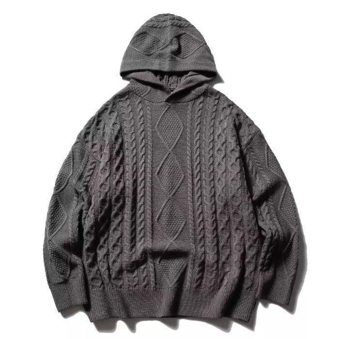 Loose Hooded Knitted Sweater N0456