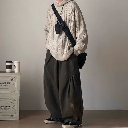 Loose Hooded Knitted Sweater N0456