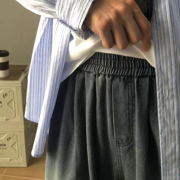 Washed Wide-leg Loose Jeans N0458