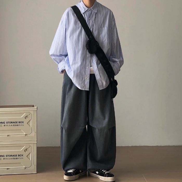 Washed Wide-leg Loose Jeans N0458