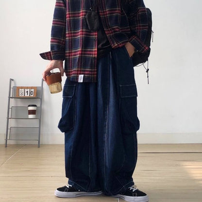 Multi-pocket Wide-leg Jeans N0461