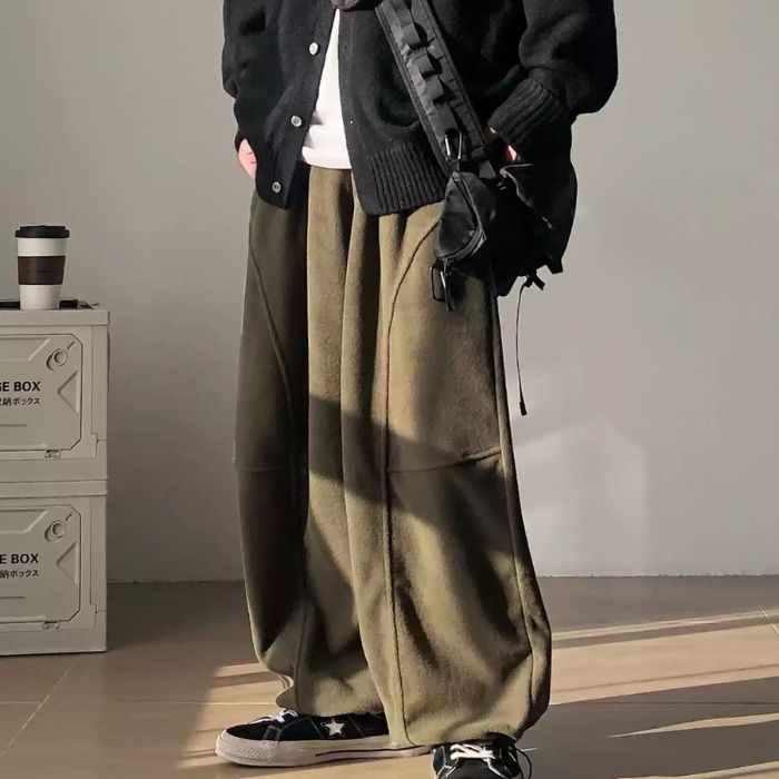 Polar Fleece Wide Leg Cuff Pants N0463