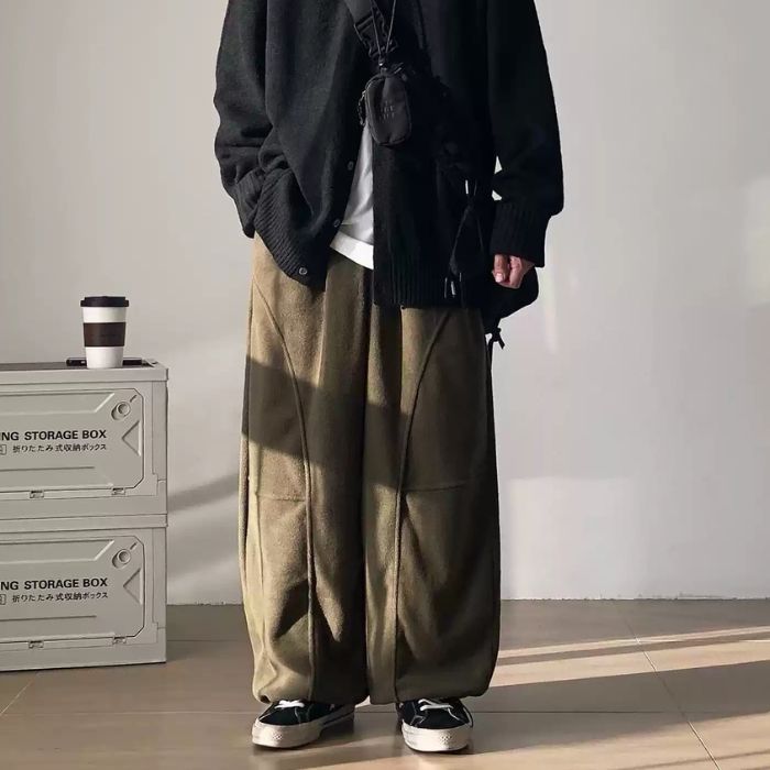 Polar Fleece Wide Leg Cuff Pants N0463