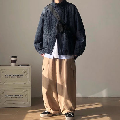 Denim Stand Collar Diamond Jacket N0467