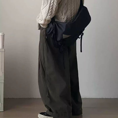 Solid Color Loose Wide-leg Pants N0475