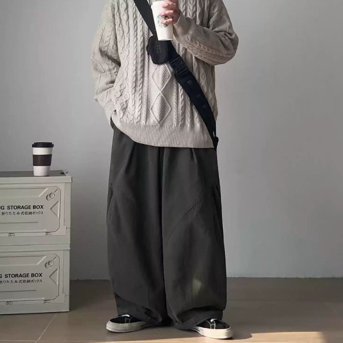 Solid Color Loose Wide-leg Pants N0475